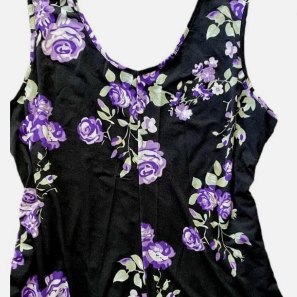 LuLaRoe Black and Purple Floral Natalie Jumpsuit